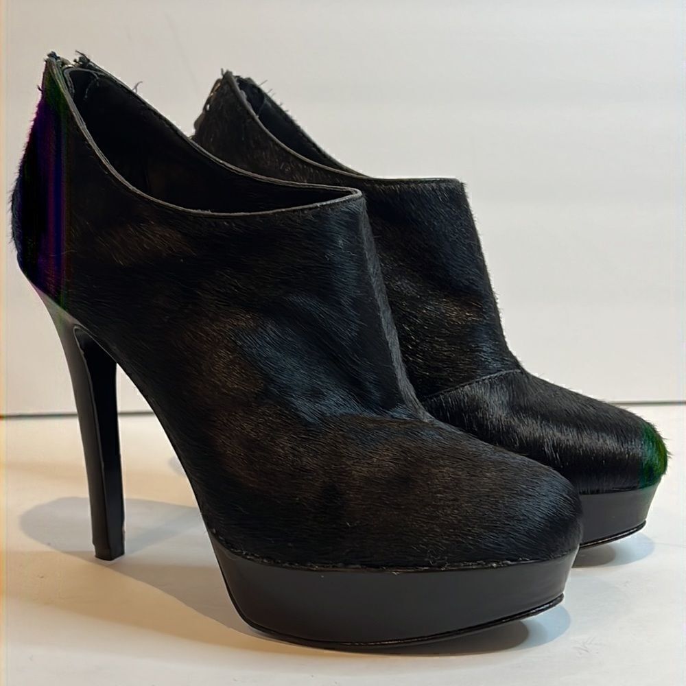 House Of Harlow Black Calf Hair Ankle‎ Booties Size 36